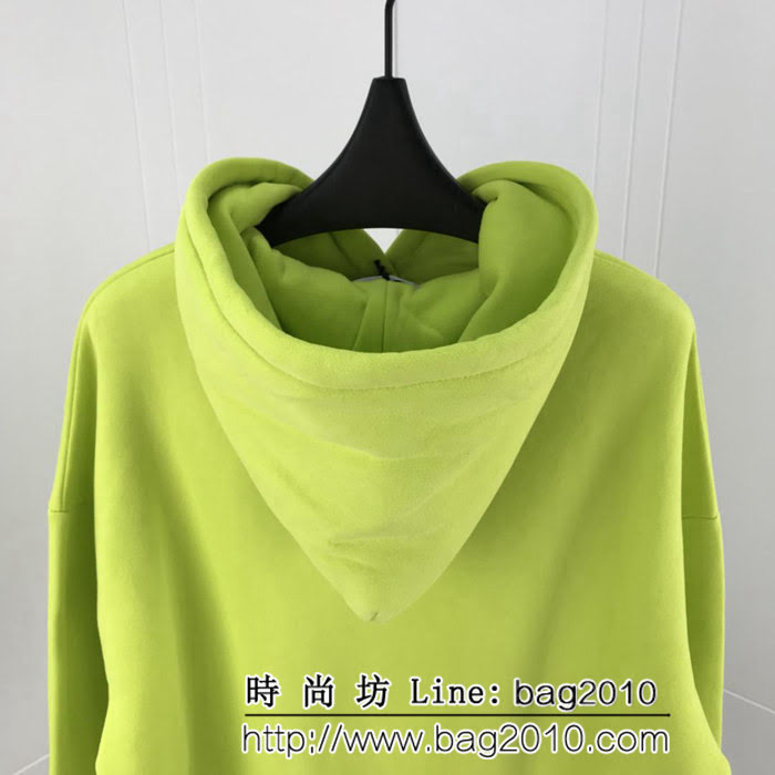 BALENCIAGA巴黎世家 18ss秋冬新款 螢光綠麥穗連帽衛衣 定制韓國毛圈布 內裏抓絨 原版複刻 原版os超大版型 ydi2470